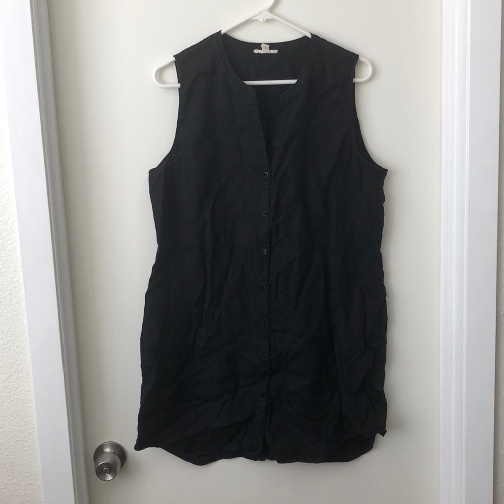 Eileen Fisher Linen Tunic, Black, Size M